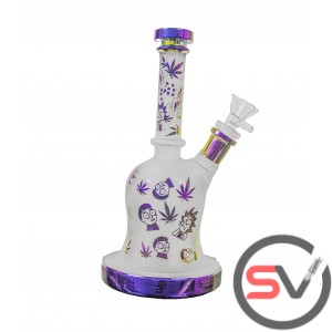 FROSTED GLASS RICK AND MORTY WATER PIPE 9inch